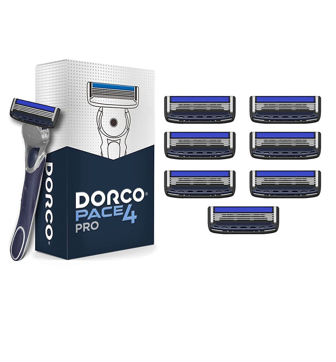 Dorco Pace 4 Pro Handle With 8 Cartridges – dorcoIndia