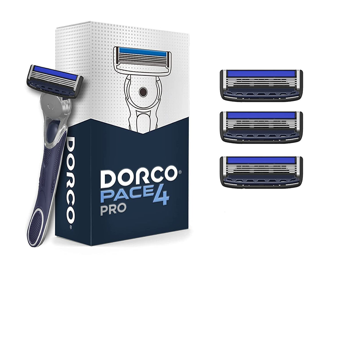 Dorco Pace 4 Pro Handle With 4 Cartridges – dorcoIndia