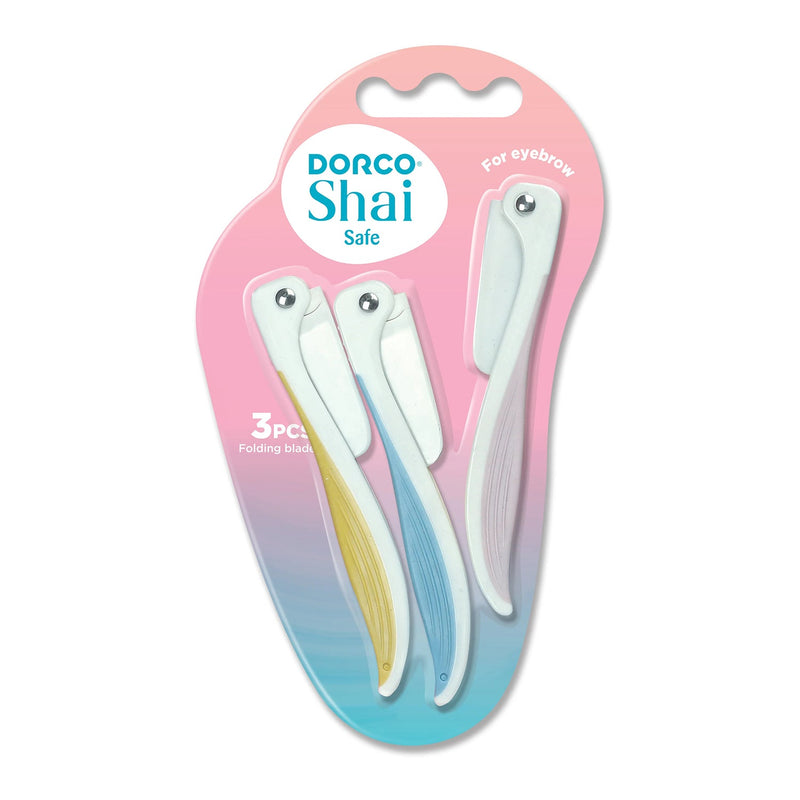 Dorco Shai Foldable Eyebrow & Facial Razor (Pack of 3)